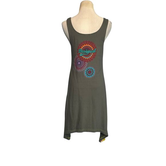 Desigual Green and Pink Asymmetrical Tunic Dress size Medium - Picture 16 of 16